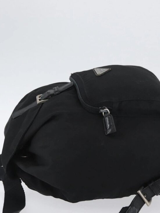 PRADA Backpack Nylon Black Silver Auth BA11574 main image 6